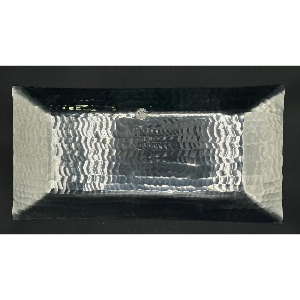 Wendell August Forge Aluminum Wheat Serving Tray Hand Hammered Rectangular 16.5